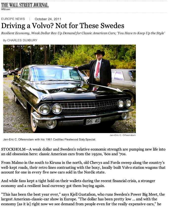 Importera usabil framsida the wall street journal Driving a volvo not for these Swedes