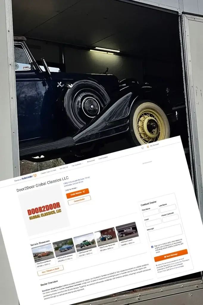 Export av 1934 Pontiac från Sverige till USA – dokumenterad logistik och säker frakt